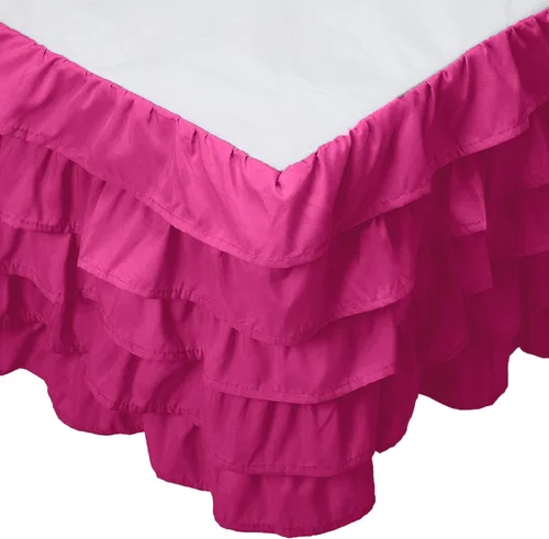 Miniatura 15 de Elegant Comfort Leila Collection - Falda de cama con múltiples volantes, 1500 hilos por pulgada cuadrada, calidad egipcia, con volantes antipolvo