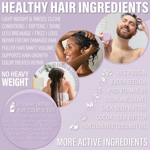 Miniatura 4 de Luxiny Juego de champú y acondicionador para el cabello, barras de lavanda sin sulfato, fabricado en Estados Unidos