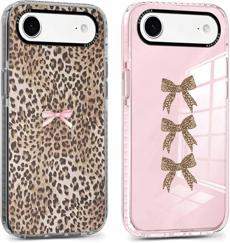 Miniatura 47 de Pack de 2 Fundas con Estampado de Guepardo para Apple iPhone 13 / iPhone 14 de 6.1 Pulgadas, Funda Transparente Linda Coquette con Patrones