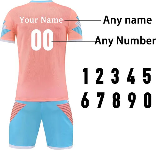 Miniatura 12 de Camiseta de fútbol personalizada para hombres y mujeres, uniformes de fútbol personalizados para niños/adultos con nombre y logotipo del