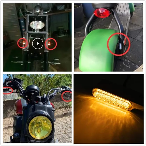 Miniatura 2 de Evomos Motocicleta Mini LED Luz de señal de giro 0.315 in Indicador Luz intermitente Luz intermitente Lámpara intermitente