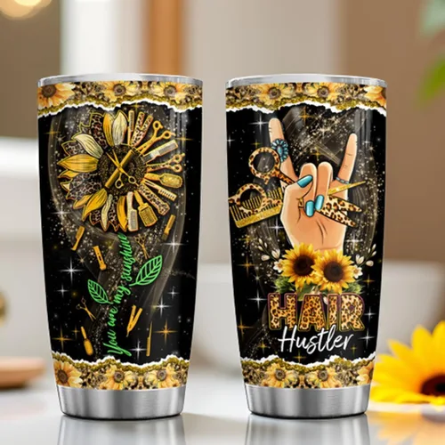 Miniatura 7 de Hair Hustler - Vaso de acero inoxidable de 20 onzas con texto en inglés "You Are My Sunshine", regalos de girasol para estilistas, regalos