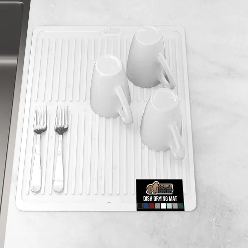 Miniatura 27 de GORILLA GRIP Tapete de microfibra ultra absorbente de agua, malla gruesa de secado rápido, almohadilla antideslizante para platos de fregadero