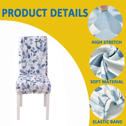 Miniatura 3 de HAOYONG Funda para Silla de Comedor con Estampado, Funda Desmontable Lavable para Silla Parsons, Protector de Asiento Removible para Comedor, Hotel
