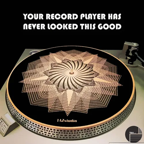 Miniatura 6 de Alfombrilla giratoria de corcho para un mejor soporte de sonido en el tocadiscos de vinilo LP - Diseño geométrico original, tapete de corcho claro