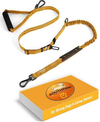 Miniatura 7 de Correa elástica para perro con absorción de golpes de 4 a 7 pies para Golden Retreivers con hebilla de cinturón de seguridad y mango acolchado