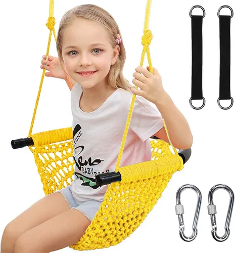 Miniatura 9 de Hi-Na Columpio para Niños para Conjunto de Columpios, Columpios de Cuerda Resistentes con Ganchos de Presión y Correas, Capacidad de 440 Libras