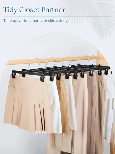 Miniatura 2 de Smartor - Perchas resistentes que ahorran espacio, paquete de 180, perchas delgadas de plástico para pantalones y shorts, estriadas antideslizantes