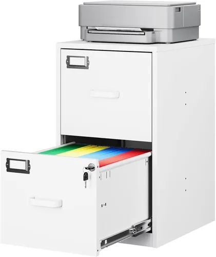 Miniatura 31 de Archivador de 2 cajones con cerradura, archivador vertical móvil para colgar carpetas tamaño A4/carta/legal, debajo del escritorio, pequeños