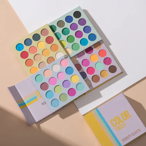 Miniatura 7 de Paleta de sombra de ojos de maquillaje para cara completa, 64 colores pigmentados, sombra de ojos para ojos, brillo mate vegano colorido 4 tonos en 1