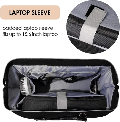 Miniatura 2 de Bolsa de fin de semana con compartimento para zapatos, bolsa de viaje para pasar la noche, Negro -, Estilo conciso