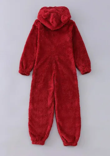 Miniatura 6 de chouyatou Mameluco de sherpa ultra cómodo para mujer, pijama con capucha para las orejas