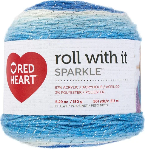 Miniatura 28 de Red Heart Roll with It Sparkle - Hilo de amatista – Paquete de 3 unidades de 5.29 oz/5.3 onzas, mezcla acrílica, 4 medianos (peinado), 561 yardas