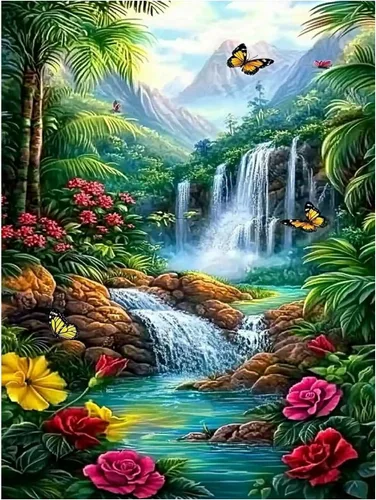Miniatura 21 de DOTZSO Paquete de 6 Pintura de Diamantes para Adultos, Kit de Pintura de Diamante 5D para Bricolaje, Kit Completo de Arte de Diamantes con Pintura