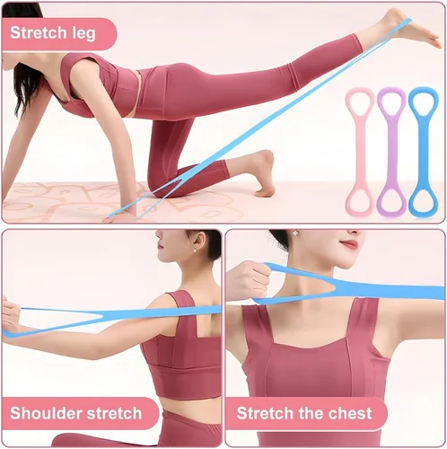 Miniatura 3 de 5 bandas de resistencia para fitness, cuerda elástica de fitness, bandas de ejercicio de entrenamiento de brazos, espalda y pecho