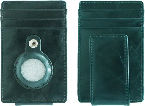 BESAITO Cierre magnético RFID con clip para dinero, billetera delgada Airtag para Apple Airtag, soporte minimalista para tarjetas de crédito (6