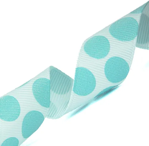 Miniatura 25 de Morex Ribbon Sugar Dots - Cinta de grogrén con purpurina, 7/8 pulgadas por 20 yardas, aguamarina/lavanda (98805/20-612)