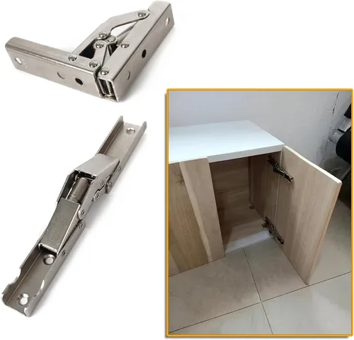 Miniatura 7 de Bisagra plegable de 90 grados de acero inoxidable, bisagra elástica para montaje en pared, accesorios para muebles (juego de 4)