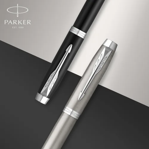 Miniatura 6 de PARKER - Bolígrafo IM de acero inoxidable con borde cromado, punta fina con repuesto de tinta negra, caja de regalo