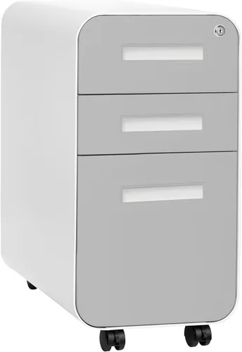 Miniatura 10 de Laura Davidson Furniture Stockpile Archivador móvil delgado de 3 cajones con cerradura - Archivador de metal para debajo del escritorio, carpetas