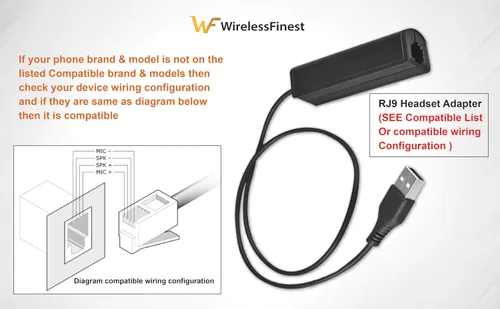Miniatura 5 de Enchufe USB Ordenador PC Laptop a RJ9 hembra Adaptador para auriculares Trabajo con Avaya Nortel Nt Yealink Viop POE NEC Mitel Office Escritorio