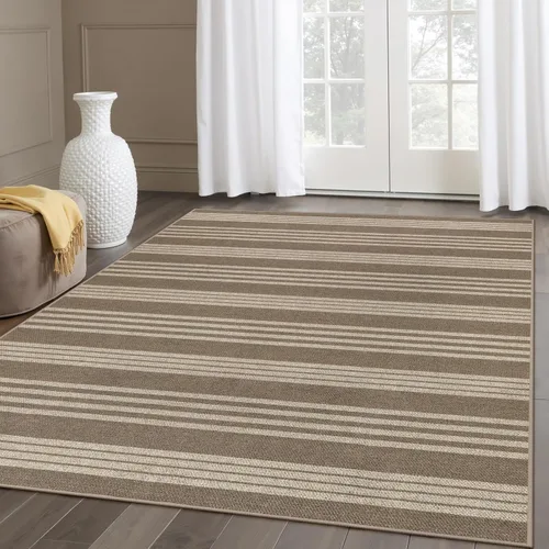Miniatura 23 de Lahome Alfombra de yute a rayas fácil para patio al aire libre, alfombras lavables de 3 x 5 pies para entrada, porche, casa de campo, alfombra