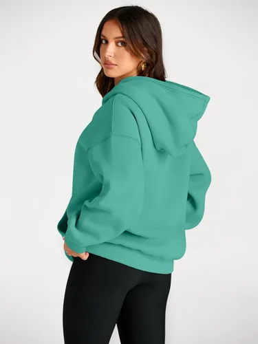 Miniatura 206 de Trendy Queen - Sudaderas extragrandes con capucha para mujer, suéteres de manga larga, sin botones, de vellón, de otoño, ropa de invierno
