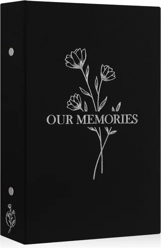 Miniatura 29 de Lanpn Álbumes de fotos pequeños de 4 x 6 pulgadas, 50 imágenes, paquete de 2 unidades, mini capacidad de lino Our Memories, juego de bolsillos