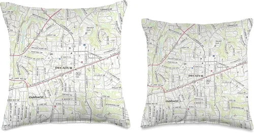 Miniatura 3 de Decatur GA Map (2017) Almohada de tiro