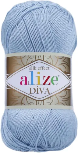 Miniatura 10 de Alize Diva Silk Effect 100% hilo acrílico de microfibra, 1 madejas de bola de 3.53 oz 383yds color (1 - crema)