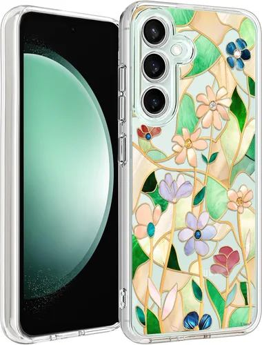 Miniatura 15 de Unov Funda compatible con Galaxy S23 transparente con diseño de TPU suave, absorción de golpes, patrón delgado en relieve protector de 6.1 pulgadas