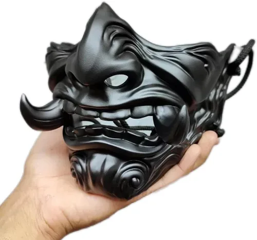 Miniatura 3 de Máscara japonesa de Hannya, demonio, oni, samurái, kabuki, prajna, demonio, máscara de media cara, cosplay, máscara facial de Prajna de demonio