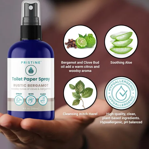 Miniatura 2 de PRISTINE Spray de Papel Higiénico en Lugar de Toallitas y Bidés - Como Alternativa de Espuma y Alternativas de Gel a las Toallitas, es un Sustituto