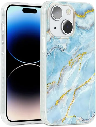Miniatura 12 de SCORPIFY Funda para iPhone 14 [compatible con MagSafe] con diseño de mármol azul fantasía, bonita funda magnética para teléfono para mujeres, niñas