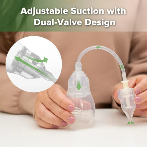 Miniatura 3 de haakaa Aspirador nasal de silicona para bebé – Lechón de nariz de bebé, aspirador nasal de cuello de cisne con válvula anti-retorno, limpiador