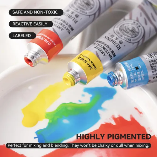 Miniatura 3 de Paul Rubens Set de Pintura de Acuarela 24 Colores Vibrantes 12ml / 0.4 Fl Oz Tubos, Tubos de Acuarela con Gran Valor, Pinturas de Acuarela