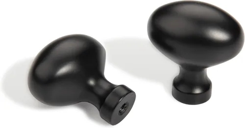 Miniatura 15 de TUNNY Paquete de 10 pomos de gabinete ovalados de un solo agujero - Pomo de hardware de mueble de un solo agujero de latón antiguo para cómoda
