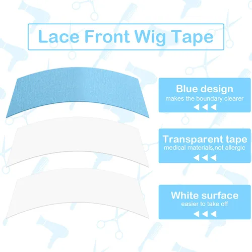 Miniatura 4 de 48 piezas de encaje frontal cinta de encaje frontal peluca cinta adhesiva de doble cara impermeable pelucas de encaje cinta en forma de C