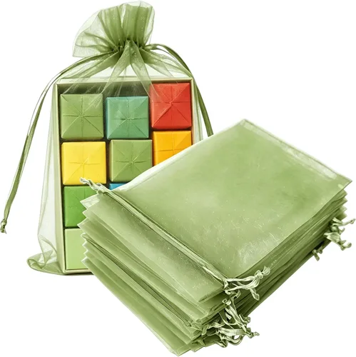 Miniatura 31 de Paquetes de 100 bolsas de organza de 4 x 6 pulgadas, color azul bebé para baby shower, Navidad, recuerdos de fiesta, cumpleaños, boda, despedida