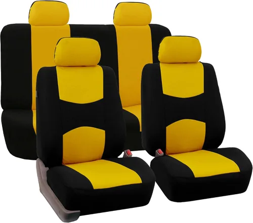 Miniatura 24 de FH Group - Juego de fundas de asientos para automóvil, de tela beige, para SUV, sedán y camioneta, para asientos de respaldo bajo con reposacabezas