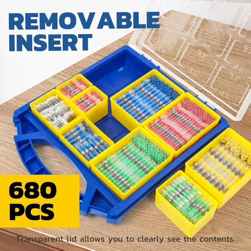 Miniatura 2 de haisstronica - Kit de 680 conectores de cable de soldadura termoencogible, terminales impermeables para embarcaciones, electricidad, electrónica