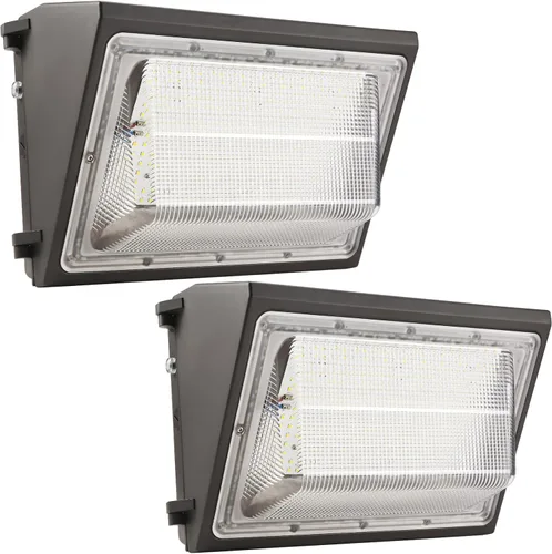 Miniatura 9 de Paquete de 2 lámparas LED de pared de 100 W del anochecer al amanecer, 13000LM 400-600W equivalente a HPS/HID, iluminación de seguridad al aire