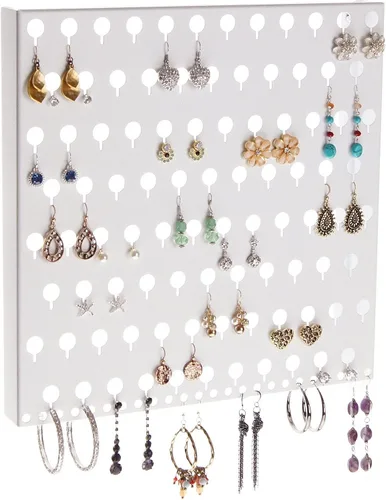 Miniatura 5 de Angelynn's Soporte organizador de aretes montado en la pared para mujeres pequeñas y medianas, aretes colgantes, estante colgante de almacenamiento