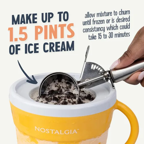 Miniatura 3 de Nostalgia Máquina Eléctrica para Hacer Helado - Máquina de Helado Suave al Estilo Antiguo Prepara Yogur Congelado o Gelato en Minutos - Divertido