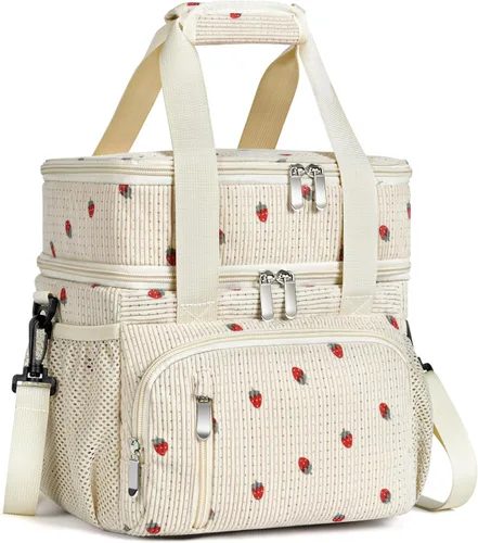 Miniatura 22 de Lonchera para Hombres, Bolsa de Almuerzo con Doble Aislamiento Reutilizable a Prueba de Fugas Bolsa Refrigeradora Portátil Bolsa de Comida para Negro