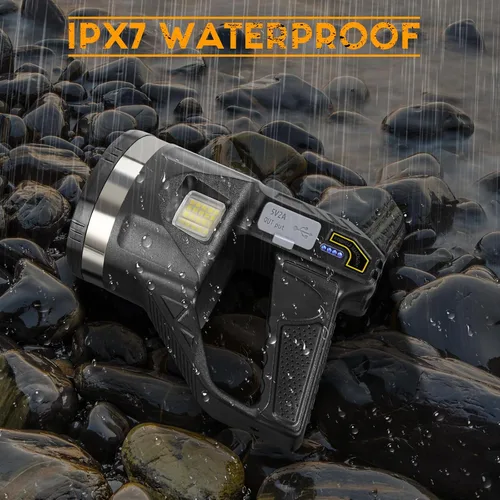 Miniatura 7 de Reflector 1000000 Lúmenes, 6 Modos Linterna Reflector LED Súper Brillante Recargable con Luz COB, Trípode Ajustable, 15000mAh 18Hrs IPX7 Reflectores