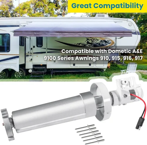 Miniatura 2 de Reemplazo para DOMETIC 3310423.209B Ensamblaje de Torsión Rh Blanco para Motor de Toldo de Patio de RV 9100 de 12V CC 910 915 916 917
