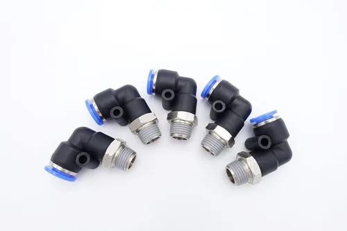 Empuje para conectar conexión de tubo de 1/4" OD x 1/8" rosca NPT macho, codo neumático macho de aire línea de agua de aire de 90 grados codo
