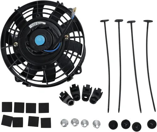 Miniatura 9 de 7 "pulgadas universal delgado ventilador push pull radiador eléctrico refrigeración 12V kit de montaje negro