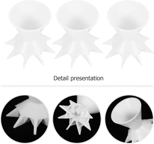 Miniatura 9 de COHEALI 3 vasos divididos de silicona blanca para pintura acrílica, diseño ergonómico para un fácil agarre, perfecto para proyectos de arte